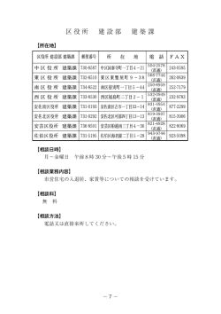 区役所 建設部 建築課