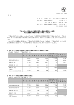 平成29 年3月期第2四半期累計期間の連結業績予想との差異及び通期