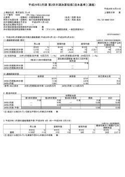 平成29年3月期 第2四半期決算短信