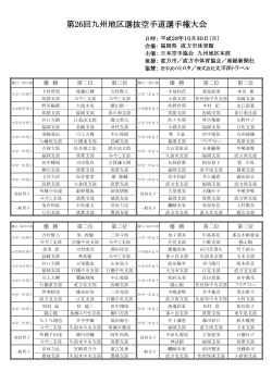 第26回九州地区選抜空手道選手権大会 - JKA 公益社団法人日本空手