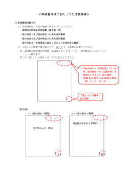 ＜申請書作成にあたっての注意事項＞