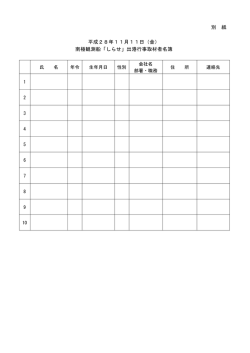 別 紙 平成28年11月11日（金） 南極観測船「しらせ」出港行事取材者名簿