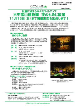 六甲高山植物園 夜のもみじ散策 - 阪急阪神ホールディングス株式会社