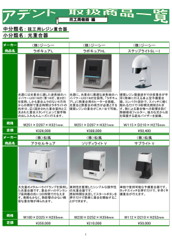 中分類名： 小分類名： 光重合器