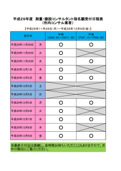 Page 1 午前 （AM9：00～AM11：30） 午後 （PM1：15～PM4：00） 平成