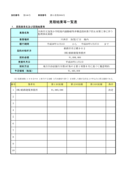 見積結果等一覧表