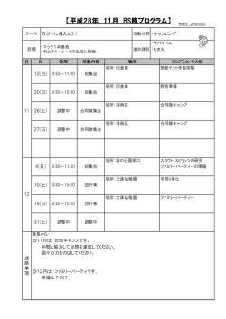 ボーイスカウト隊の11月の予定はこちら