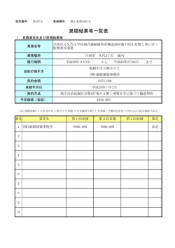 見積結果等一覧表