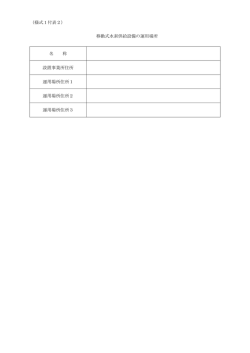 （様式1付表2） 移動式水素供給設備の運用場所 名 称 設置事業所住所