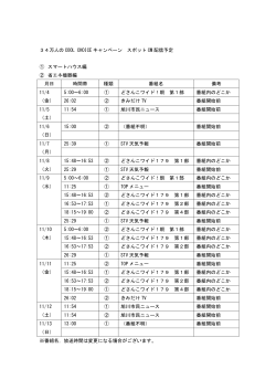 34万人の COOL CHOICE キャンペーン スポット CM 配信予定 ①