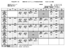 平成28年11月 湘南かまくらクリニック外来担当予定表 H28.10.31現在