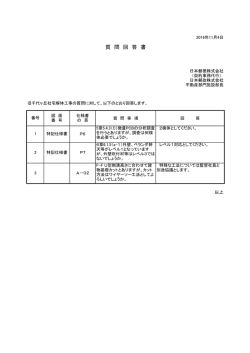 質問回答書 - 日本郵政