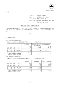 業績予想の修正に関するお知らせ