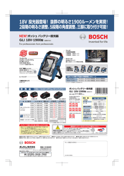 ボッシュ 電動工具 プロフェッショナルツール バッテリー投光器 GLI 18V