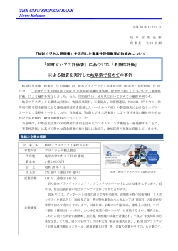 THE GIFU SHINKIN BANK News Release 「知財