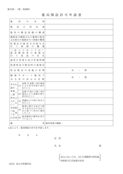 薬 局 開 設 許 可 申 請 書