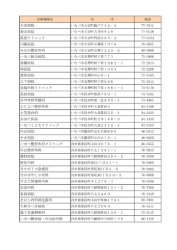 医療機関一覧.