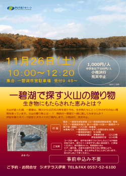 一碧湖で探す火山の贈り物