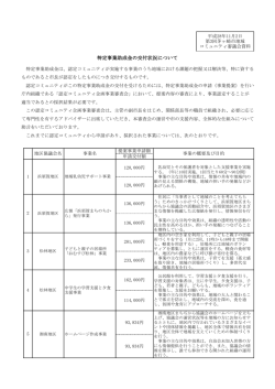 特定事業助成金の交付状況について