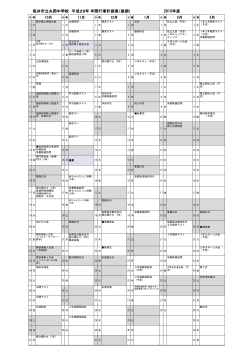 坂井市立丸岡中学校 平成28年 年間行事計画表（後期） 2016年度