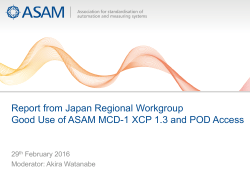 Report from Japan Regional Workgroup Good Use of ASAM MCD