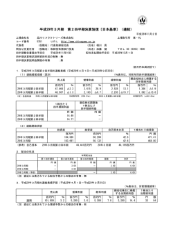平成29年3月期 第2四半期決算短信〔日本基準