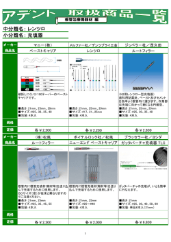 中分類名： 小分類名： レンツロ 充填器