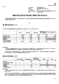 業績予想及び配当予想の修正(増配)に関するお知らせ