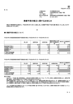 業績予想の修正に関するお知らせ（PDF：213kb）
