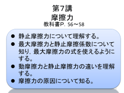 物体が滑り出す直前の静止摩擦力