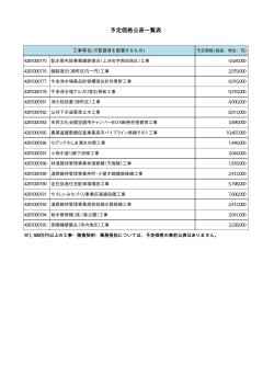 予定価格公表一覧表