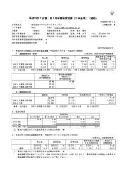 平成29年3月期 第2四半期決算短信