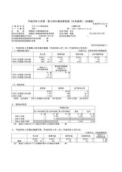 平成29年3月期 第2四半期決算短信〔日本基準