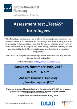 Assessment test „TestAS“ for refugees