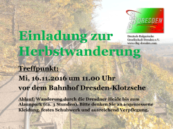 Einladung zur Herbstwanderung - Deutsch