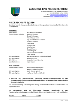 niederschrift 6/2016 - Gemeinde Bad Kleinkirchheim