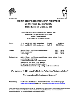 Trainingsspringen mit Stefan Meierhans Donnerstag 30. März 2017
