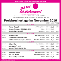 Preisbrechertage im November 2016