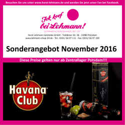 Sonderangebot November 2016