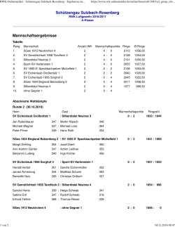 2. Runde A-Klasse - Schützengau Sulzbach