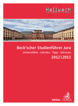 Beck`scher Studienführer Jura 2012 | 2013