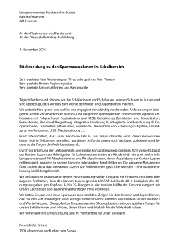 Offener Brief an die Regierung/Kantonsrat/Sursee/1.11.2016