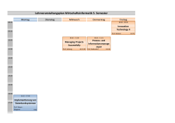 Lehrveranstaltungsplan Wirtschaftsinformatik 5. Semester