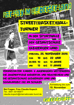 Street(Basket)ball- turnier - Gesamtschule Gleiberger Land