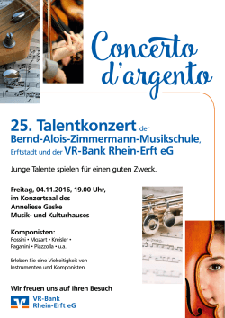 Concerto d`argento - Musikschule in Erftstadt