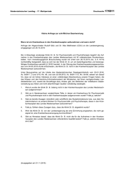 Drucksachen allgemein - Nieders&auml;chsischer Landtag