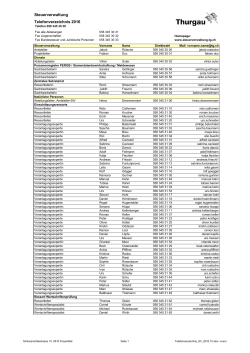 Steuerverwaltung Telefonverzeichnis 2016