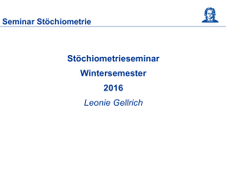 Stöchiometrie - Seminar 1 - Goethe