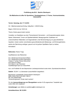 Ausschreibung - LG TELIS FINANZ Regensburg