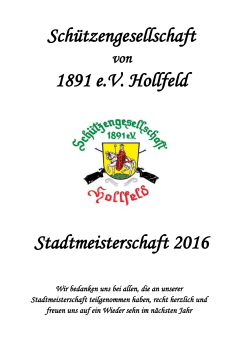 Schützengesellschaft 1891 e.V. Hollfeld Stadtmeisterschaft 2016